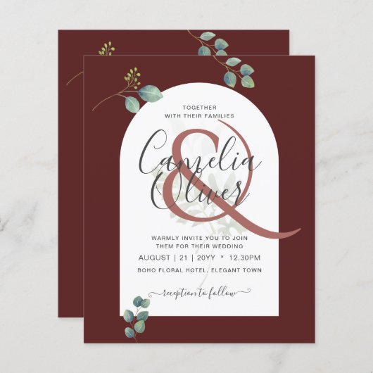 BUDGET Eucalyptusbladeren Overlay Boog Bruiloft (Voorkant / Achterkant)