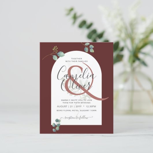 BUDGET Eucalyptusbladeren Overlay Boog Bruiloft (Staand voorkant)