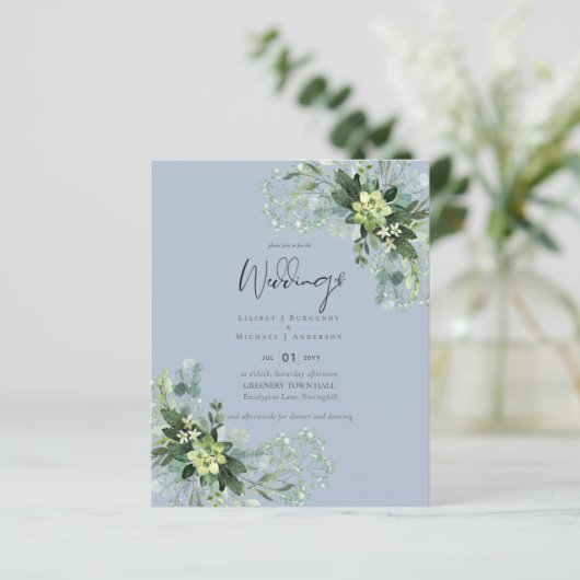 BUDGET Eucalyptusgroen Blad Bruiloft (Staand voorkant)