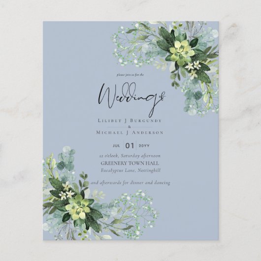 BUDGET Eucalyptusgroen Blad Bruiloft (Voorkant)