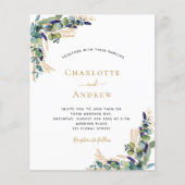 Budget eucalyptusgroen elegant modern huwelijksfee (Voorkant)