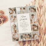 budget | Evergreen Memories | 10 Foto Kerstmis<br><div class="desc">Een elegante en tijdloze kerstvakantie budget kaart. Dit ontwerp toont een collage van 10 handgeselecteerde foto's, een combinatie van zes vierkante, twee landschap, en twee portretfoto's gerangschikt rond de rand van de kaart. In het midden van de kaart staat 'Merry Christmas' geschreven in chique scriptkalligrafie. Hieronder is er ruimte voor...</div>