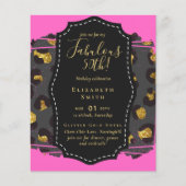 BUDGET Fabulous 50th Birthday Glam Chick Invitenis (Voorkant)