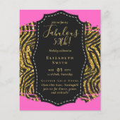 BUDGET Fabulous 50th Birthday Glam Chick Invitenis (Voorkant)
