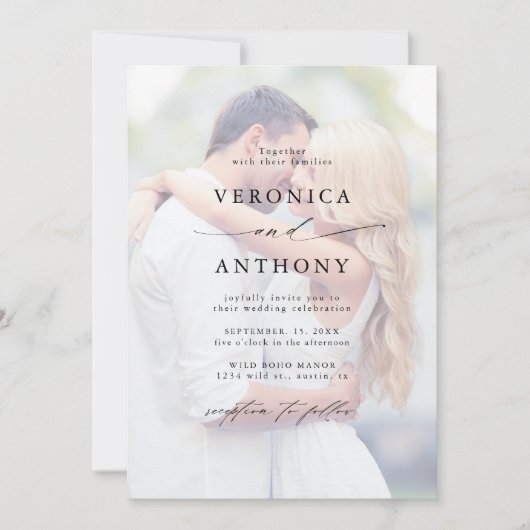 Budget Faded Photo Weduwall-in-one Kaart (Voorkant)