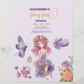 Budget Fairy Eerste betoverde Woodland 1e verjaard Flyer (Voorkant)