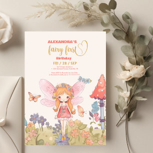 Budget Fairy Eerste betoverde Woodland 1e verjaard Flyer
