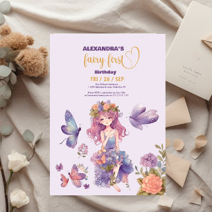 Budget Fairy Eerste betoverde Woodland 1e verjaard Flyer