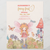 Budget Fairy Eerste betoverde Woodland 1e verjaard Flyer (Voorkant)