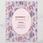 Budget Fairy Eerste betoverde Woodland 1e verjaard Flyer (Voorkant)