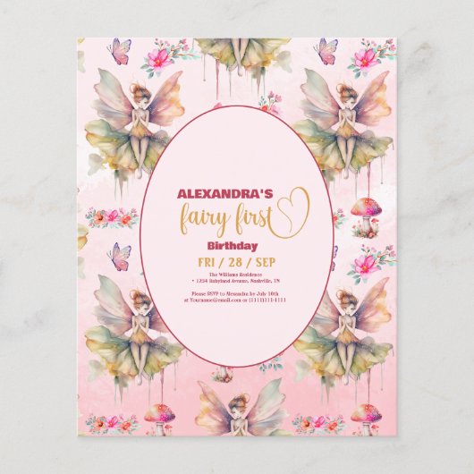 Budget Fairy Eerste Meisje's 1e Verjaardag (Voorkant)