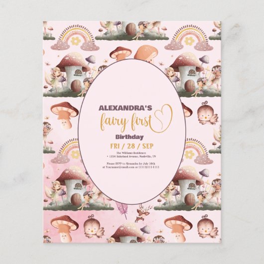 Budget Fairy Eerste Meisje's 1e Verjaardag (Voorkant)