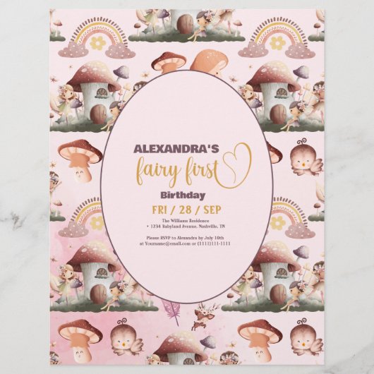 Budget Fairy Eerste Meisje's 1e Verjaardag Flyer (Voorkant)