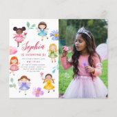 Budget Fairy Floral Meisje Foto Verjaardagsfeest (Voorkant)