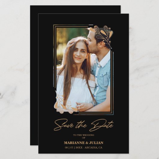 Budget Fake Golden Branches Fancy Calligraphy (Voorkant / Achterkant)