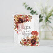 BUDGET FALL Bloemige Trouw Uitnodigingen - Schemer (Staand voorkant)