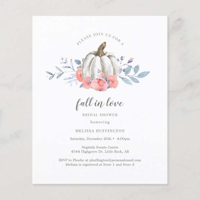 Budget Fall in Love Bruiloft Feest Witte Pompoen (Voorkant)