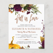 Budget Fall in Love Verloving Feest Uitnodiging (Voorkant)