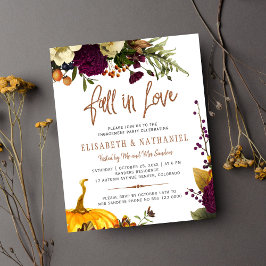 Budget Fall in Love Verloving Feest Uitnodiging