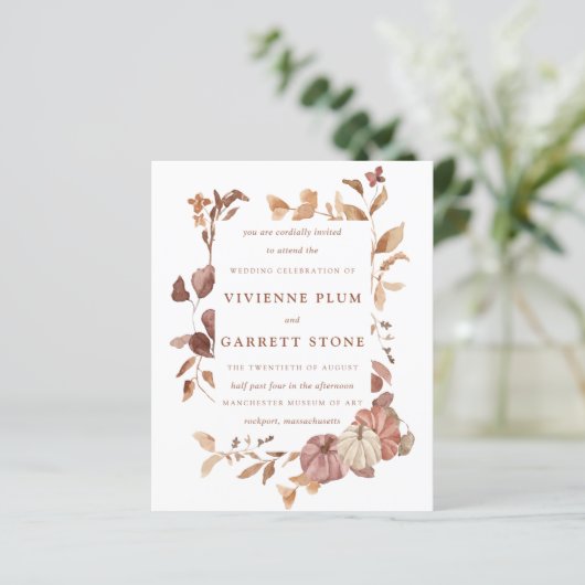 BUDGET Fall Leaves Pumpkins Weddenschap (Staand voorkant)