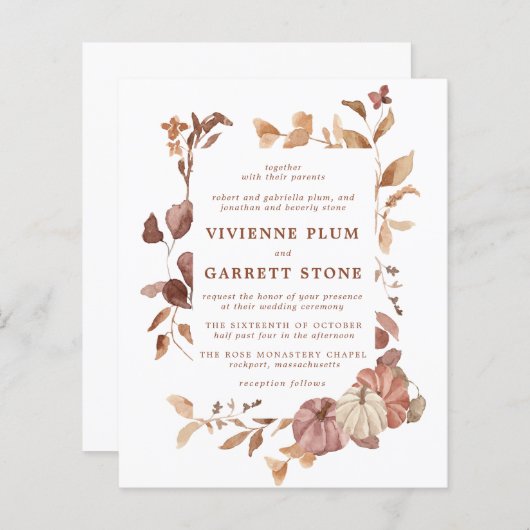 BUDGET Fall Leaves Pumpkins Weddenschap (Voorkant / Achterkant)