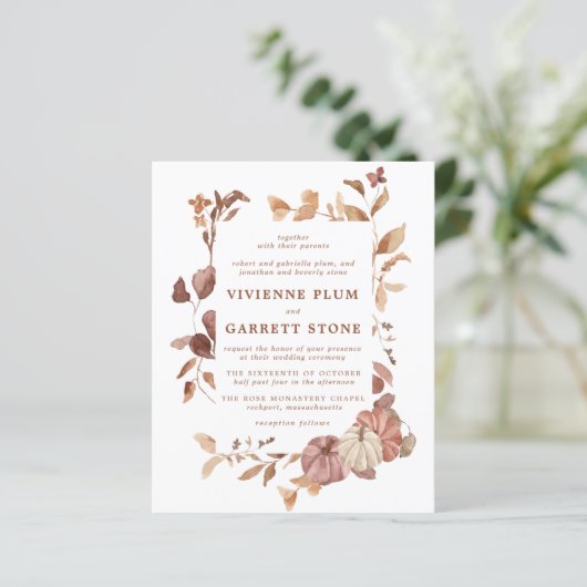 BUDGET Fall Leaves Pumpkins Weddenschap (Staand voorkant)