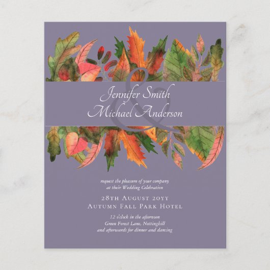 BUDGET Fall Leaves Wedding Flyer (Voorkant)