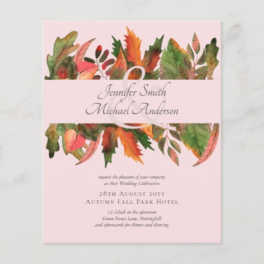 BUDGET Fall Leaves Wedding Flyer (Voorkant)