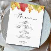 Budget Fall Leaves Wedding Menu