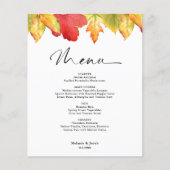 Budget Fall Leaves Wedding Menu (Voorkant)