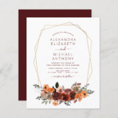 Budget Fall Wedding Burgundy Eucalyptus Floral (Voorkant / Achterkant)