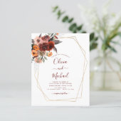Budget Fall Wedding Burgundy Gold Floral (Staand voorkant)