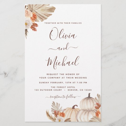 Budget Fall Wedding Pampas Grass Terracotta (Voorkant)