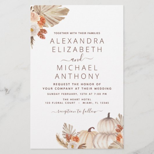 Budget Fall Wedding Pampas Grass Terracotta (Voorkant)