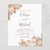 Budget Fall Wedding Pampas Grass Terracotta Flyer (Voorkant)