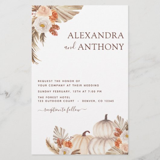 Budget Fall Wedding Pumpkins Pampas Grass (Voorkant)