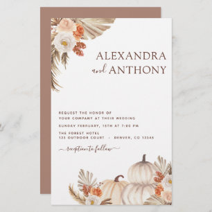 Budget Fall Wedding Pumpkins Pampas Grass