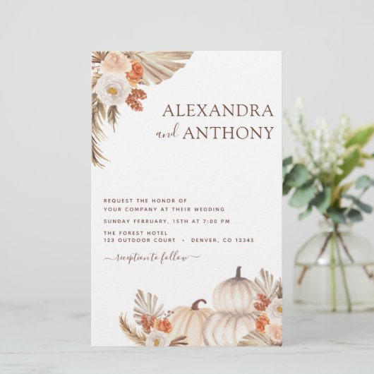 Budget Fall Wedding Pumpkins Pampas Grass (Staand voorkant)