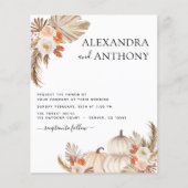 Budget Fall Wedding Pumpkins Pampas Grass Flyer (Voorkant)