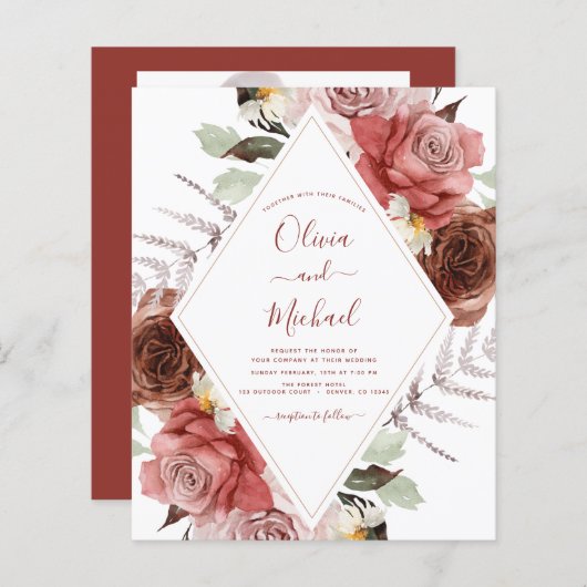 Budget Fall Weduwfoto Floral Eucalyptus (Voorkant / Achterkant)