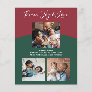 Budget familie foto collage moderne kerstkaart flyer