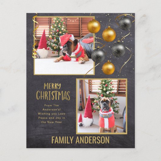 BUDGET Familie FOTO Kerst Groet Gold Flyer (Voorkant)