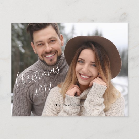 Budget Familie Foto Kerstmis 2022 Kaart (Voorkant)