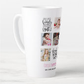 Budget Familie Fotocollage Cadeau Grootouder Oma O Latte Mok (Linkerhoek)