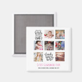 Budget Familie Fotocollage Cadeau Grootouder Oma O Magneet (Voorkant / Achterkant)