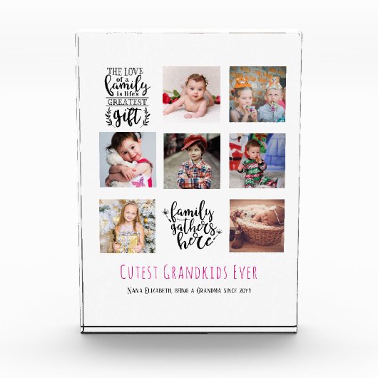 Budget Familie Fotocollage Cadeau Oma Opa Mama Pap Fotoblokken (Voorkant)