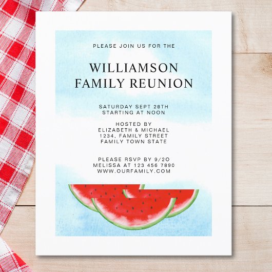 Budget Familie reunion Picnic Watermelon nodigt ui
