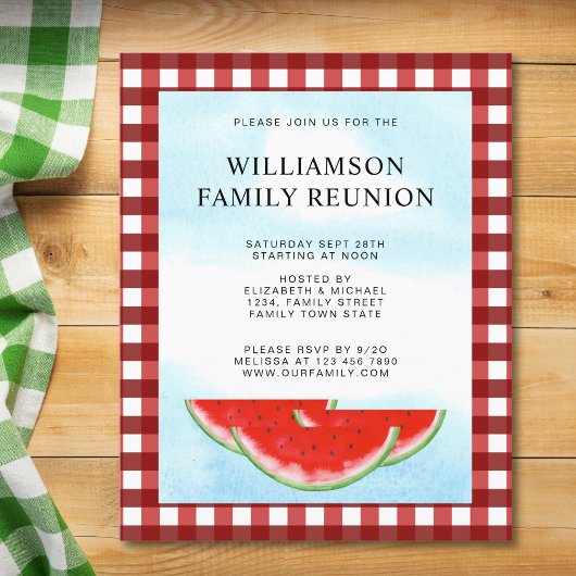 Budget Familie reunion Pset Watermelon Invite