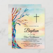 Budget Family Baptism Christening Uitnodiging (Voorkant / Achterkant)