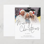 Budget Family Photo Merry kerstscript Kaart (Voorkant / Achterkant)